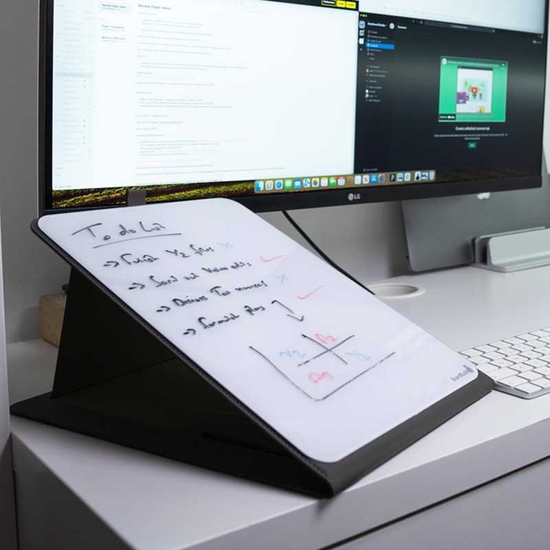 DeskBoard Buddy Portable (Gray - White Glass)