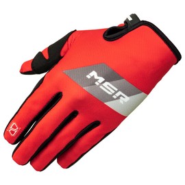 MSR™ Axxis Proto Riding Gloves – Unisex Red/Grey –X-Large - Lightweight Motocross, MTB, BMX & Powersports Gloves for Men & Women