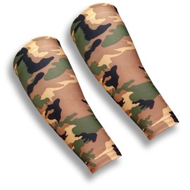 iM Sports SKINGUARDS Skin Protection Forearm Sleeves + Protects Aging or Thin Skin + UV Protection - Unisex + Made in USA (Pair of Thin Skin Forearm Covers) (Green Camo, Extra-Large/2XL)
