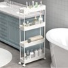 SPACELEAD Slim Storage Cart 4 Tier,Bathroom Organizer Rolling Utility, Mobile