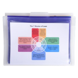 Exacompta 55898E Premium Plastic Expanding File Crystal for Hanging for DIN A4 6 Full-Colour Compartments with Label Holder Including 2 Label Sheets, 2 Elastic Bands Organiser Folder Transparent