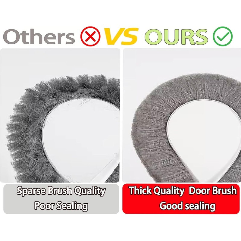 ZOMPAGO Brush Weather Stripping,0.9 in x 0.4 in x 32.8