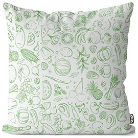 VOID Fruits and Vegetables Cushion Cover Sofa Cushion Decorative Outdoor Cushion Decorative Cushion Size: 80 x 80 cm