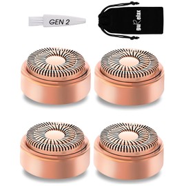 Replacement Heads for Flawless Hair Remover, Gen 2 Replacement Blades for Finishing Touch Facial Hair Removal for Women, Painless Razor Head for Face with Gurelax Flannel Bag (4pcs)