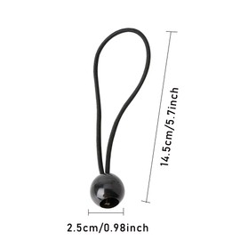 20PCS Black Tarpaulin Bungee Balls Tarp Bungee Balls Bungee Ball Ties Ball Bungee Cords Elastic Tie Downs Trap Bungee Cord For Banner Pavilions Flag Poles Tent Bungee Hooks Tarpaulin Holders Tent