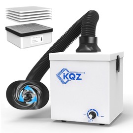 KQZ-W1 Solder Fume Extractor, 168m³/h Strong Suction Smoke Extractor, 5*Thick Pre-Filter+H13 HEPA Soldering Fume Extractor, 99.99% Purification Smoke Absorber for Welding Soldering 3D Printing White
