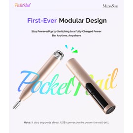 MelodySusie Wireless Nail Cutter, Electric Nail File Cutter for Gel Nails, Acrylic Nails, PC100GR Nail Drill 20000 rpm, Adjustable Speed, Manicure Pedicure Set (Gold)
