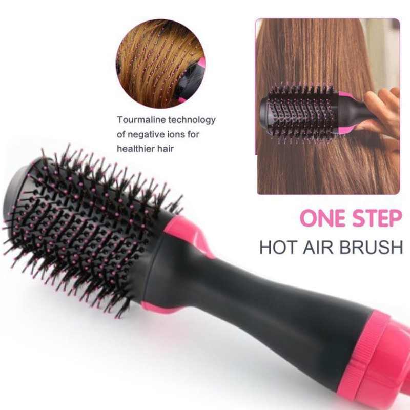 Electric Hair Comb Pink Black Ionic Technology Tourmaline Ceramic 1200w