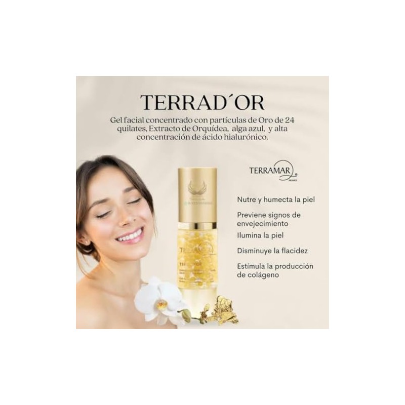 TERRAD´OR, Gel facial concentrado con Oro, Extracto de Orquidea y