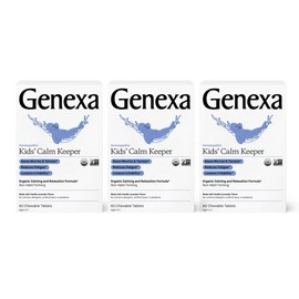 Genexa Genexa Kid's Calm Keeper Stress Relief for Kids | Reduces Fatigue & Eases Tension | Soothing Natural Vanilla & Lavender Flavor | Certified Vegan, Gluten Free, & Non-GMO | 180 Chewable Tablets (3 Pack)