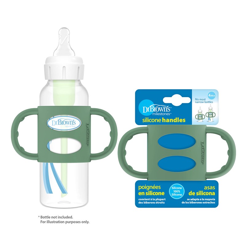 Dr. Brown's Milestones 100% Silicone Baby Bottle Handles, Narrow, Removable