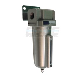 HEAVY DUTY HIGH FLOW COMPRESSED AIR IN-LINE PARTICULATE FILTER WITH METAL BOWL, 1/2" NPT PORTS, 140 CFM, VISIBLE SIGHT GLASS, 5 MICRON ELEMENT