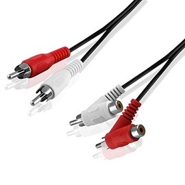 BestPlug 1.5 m Y Audio RCA L-R Cable Adapter Splitter Splitter Soft - 2 RCA Male Straight to 2 RCA Male Male and 2 RCA Female Female 90° Angled - Black