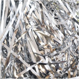 JAM PAPER Metallic Crinkle Cut Shred Tissue Paper Filler - Silver - 1.25oz - Sold Individually
