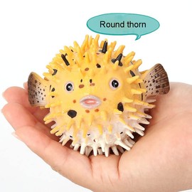 zalati Simulation Pufferfish Toy Figurine Realistic Plastic Wild Pufferfish Sea Animal Figurine Model for Collection Science Educational Prop Fun