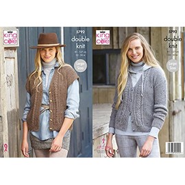 King Cole Ladies DK Knitting Pattern Womens Cardigan & Waistcoat (5792)