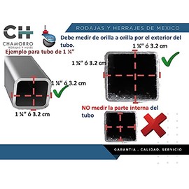 Regatón Tapón Cuadrado de Hule de 1 1/4" Paq. 12 pzas.