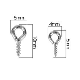 Screw Heaton 0.2 x 0.4 inches (5 x 10 mm), Set of 200, Silver, Heaton, Screws, Hooks, Accessories, Parts, Metal Fittings, UV Resin, DIY, Handmade, Craft Supplies (Silver, 0.2 x 0.4 inches (5 x 10 mm)