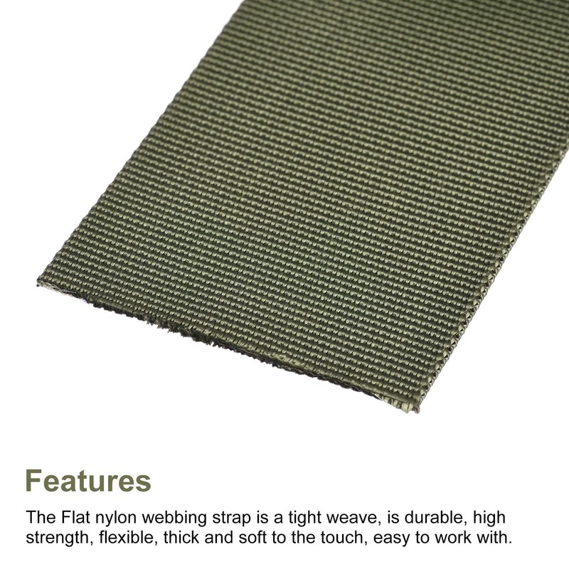 Boxonly Nylon Webbing Strap 2 inch Army Green Nylon Webbing