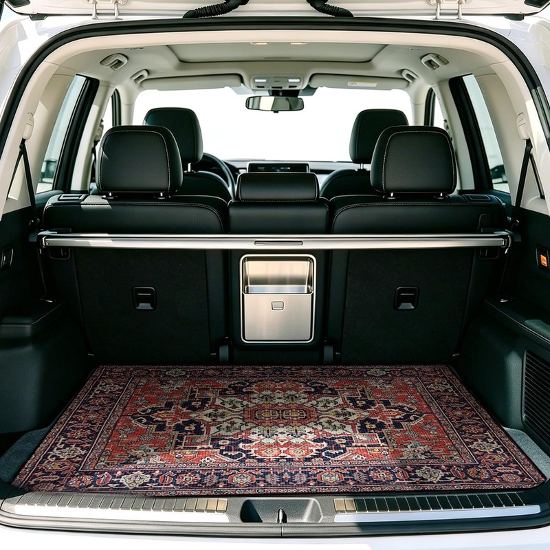 Lacut Car Trunk Mat, Red Retro, 29" x 39"