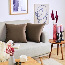 Blumtal Set of 2 Soft Velvet Cushion Covers, 30 x 50 cm, Elegant Velvet Pillowcases, Dark Brown