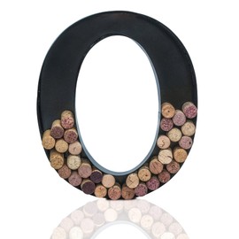 Made Easy Kit Metal Letter Wine Cork Keepsake Saver & Holder Monogram w/Free Wall Mount Kit A-Z (Letter O, Large)
