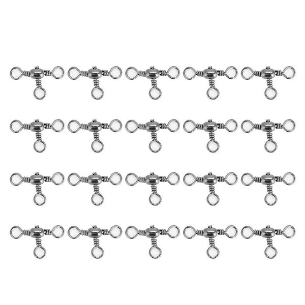 VGEBY 20pcs Three Way Swivel T-Turn Fishing Rod Swivel 3