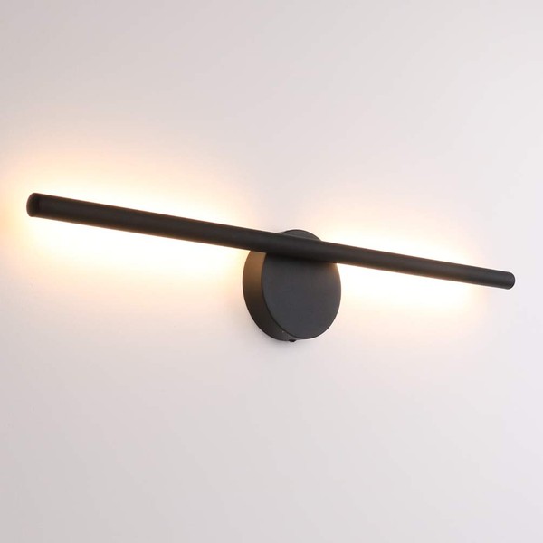 Aipsun 28in Modern Black Wall Sconce Rotatable 360° LED Black Wall Light Fixtures for Bedroom Living Room Hotel Hallway Corridor Warm White 3000K