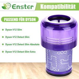 V12 Filter Replacement for Dyson V12 Detect Slim, Detect Slim Animal, Slim+ Cordless Vacuum and V12 Slim Absolute Vacuums, SV34, SV35 V12 Vacuum Cleaner Filter Replacement, Part No. 971517-01, 3 Pack