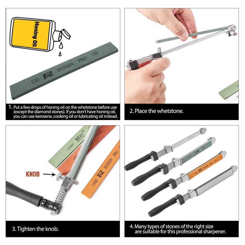 RUIXIN PRO RX-008 Professional Knife Sharpener with 7 Whetstones, 360°