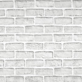 Anmon White Brick Wallpaper Brick Peel and Stick Wallpaper 17.7" x 236" Self Adhesive Faux 3D Textured Brick Wall Paper Vinyl Film Removable Wallpaper Fireplace Kitchen Backsplash Laundry Room Decor