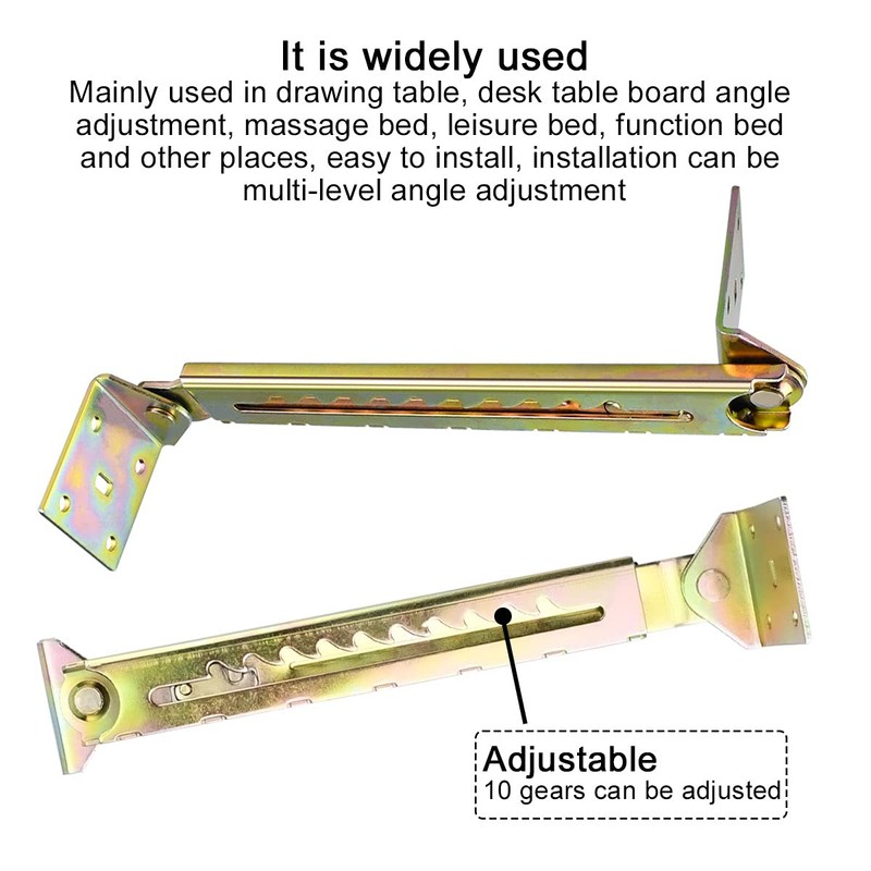 Enenes 10-Gear Adjustable Angle Hinge 2PCS Heavy Duty Lift Rod