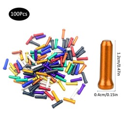 100 Pcs Bike Cable End Caps, 8 Color Bicycle Shift Cable End Caps, Fit for Mountain/Road/Hybrid Bikes