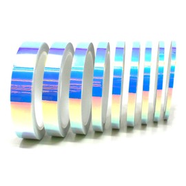 10 Meter Flip Flop Chrom Zierstreifen Basteln Effektfolie Hologramm Chameleon Auto Motorrad Modellbau Klebestreifen (FF2 Blau/Lila, 5mm Breite)