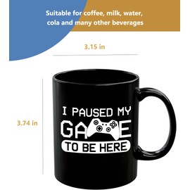 CASUVEA Gamer Gifts for Men, Xmas Gifts for Gamers, Gaming Present for Video PC Lover, Christmas Birthday Gifts for Men Teen Boys Dad Husband Boyfriend Male, I Paused My Game To Be Here Coffee Mugs