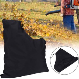 Shiwaki Blower Leaf Bag 17 X 23 Inches, Black Leaf Blower Replacement Bag Leaf Blower Vacuum Bag Waterproof Oxford Cloth with Zipper and Drawstring