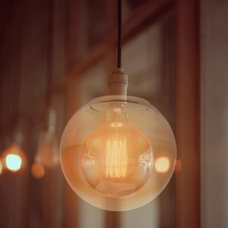 Levemolo Globe Glass Lamp Shade Amber Replacement for Pendant Lamp
