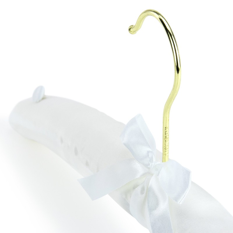HANGERWORLD 5 Pack of White Satin Padded Hangers, 17inch Bridesmaid
