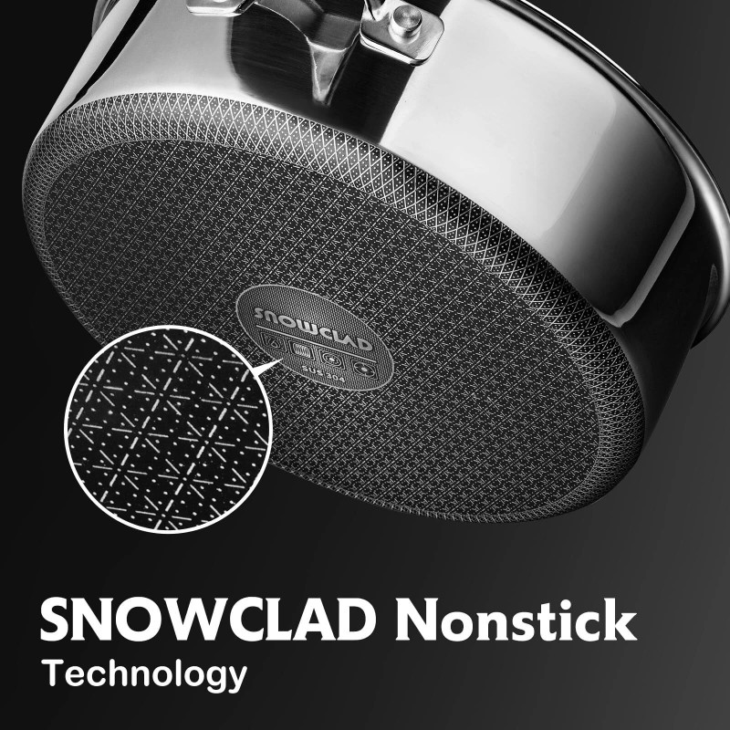 SNOWCLAD Hybrid Non Stick 5 Quart Everyday pan,Chicken Fryer, PFOA