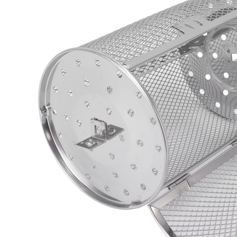 Rolling Grilling Basket Stainless Steel Grill Cage Round Stainless Steel