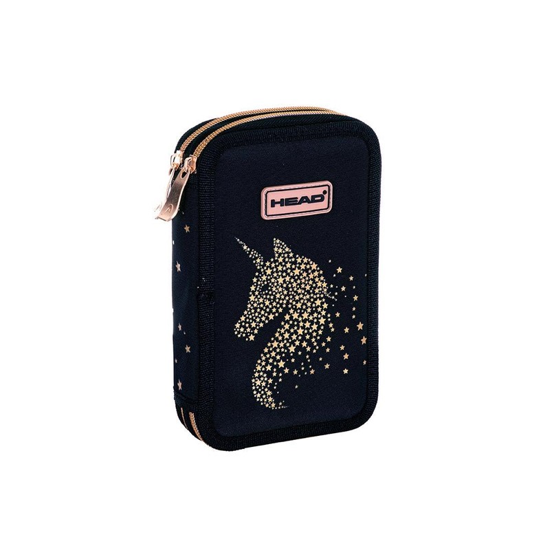 HEAD 503023036 Classy Gold Pencil Case, Black