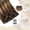 Balayage Ombre Clip in Hair Extensions Human Hair Brown to
