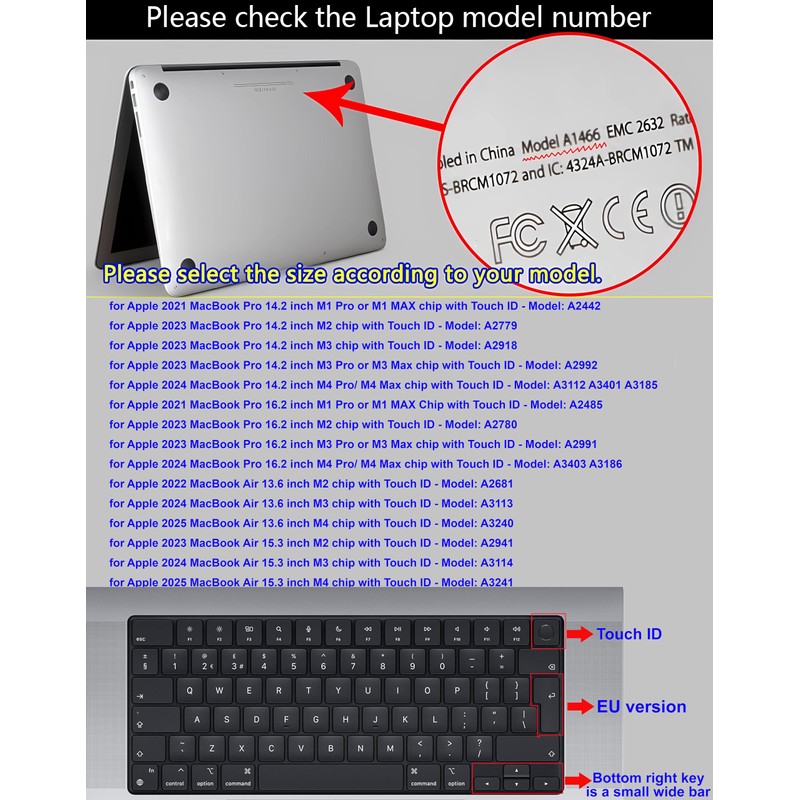 XSKN Hebrew Language EU UK Version Keyboard Silicone Skin Cover