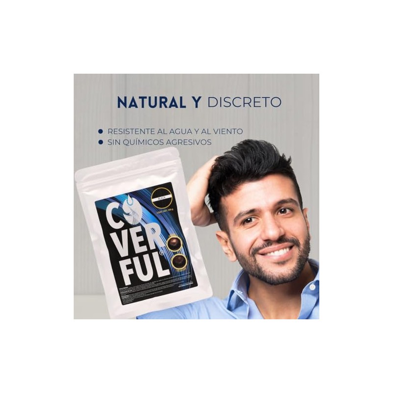 Fibra Capilar Coverful 100 Gramos Cubrir Calvicie Canas Dar Volumen