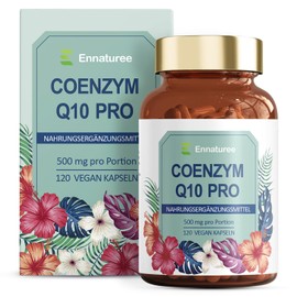 Ennaturee Coenzym Q10 Pro Kapseln 500mg Hochdosiert 120 vegane Kapseln 4 Monate Reichweite antioxidant coenzym q10 supplements Natürlich und Hohe Bioverfügbarkeit Laborgeprüft
