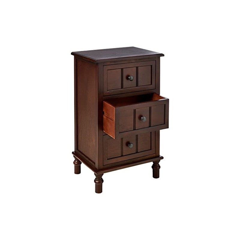 Decor Therapy Simplify Three Drawer Wood Accent Cabinet Side Table,