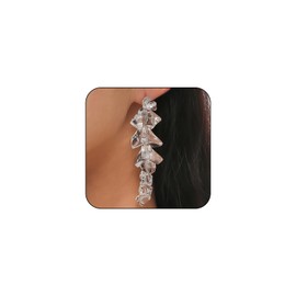 Long Clear Geometric Dangle Earrings for Women Fashion Transparent Irregular Crystal Ice Bar Drop Statement Earring Unique Bold Acrylic Hanging Jewelry (Long)