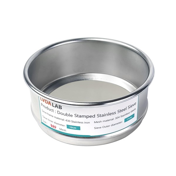 LVDALAB LVDALAB 304 Stainless Steel Mesh Lab Sieve, 300 Mesh