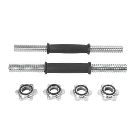 Threaded Dumbbell Rubber/Chrome Handles, Adjustable Dumbbell Bar Handles for Gym Workouts, Exercise, Weightlifting - Fit 1 inch Standard Weight Plate,Sold in Pair