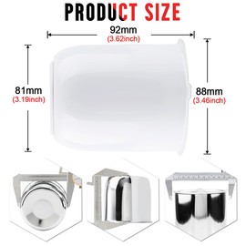 RTrhinotuning 4 PCS 3.19" 81 mm Stainless Steel Wheel Center Caps for Truck Trailer Rim Center Bore, 3.19" Hub, 3.62" Tall White Push Through Hub Caps